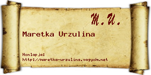 Maretka Urzulina névjegykártya